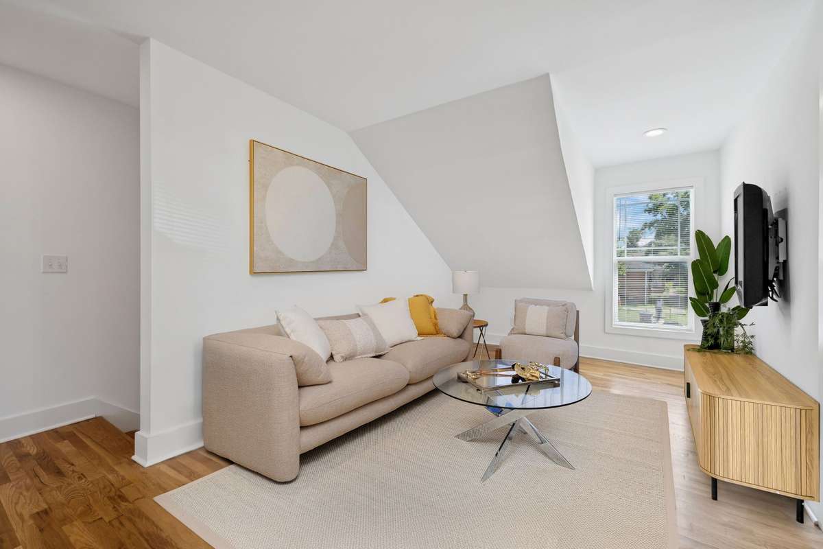 This is the 20x9 flex bonus area on the second floor.  In the photo, the space is virtually staged.