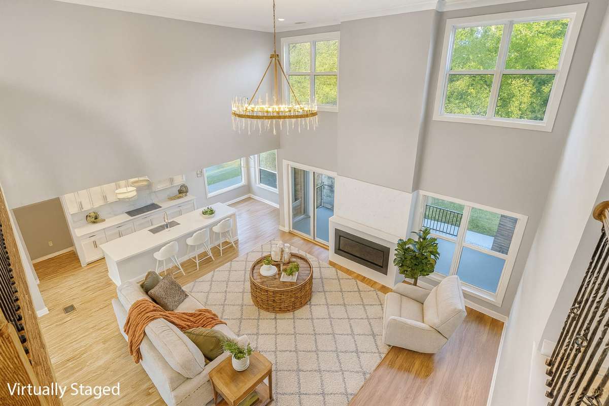 Welcome Home to this gorgeous space with soaring ceilings and so much natural light! This stunner, just minutes from I-65 is a nestled away but such a quick and easy trip to downtown Nashville! (virtually staged)