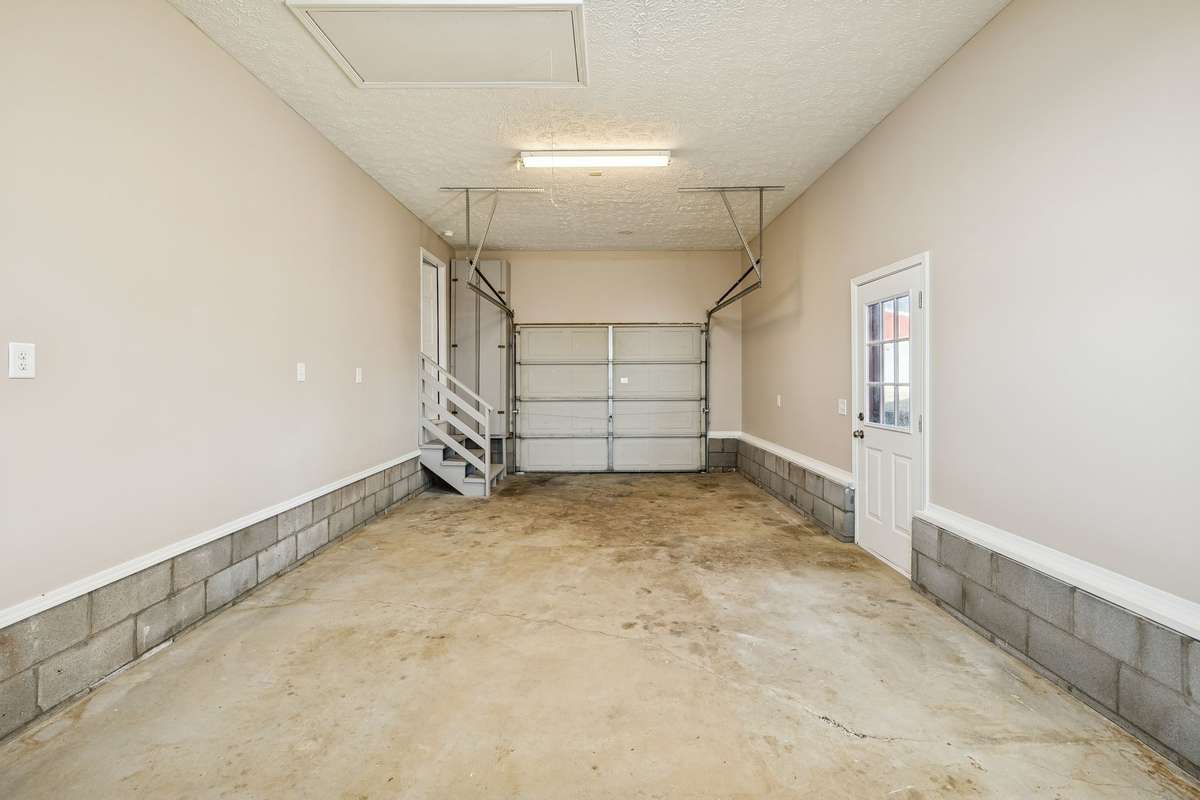 one-car attached garage..