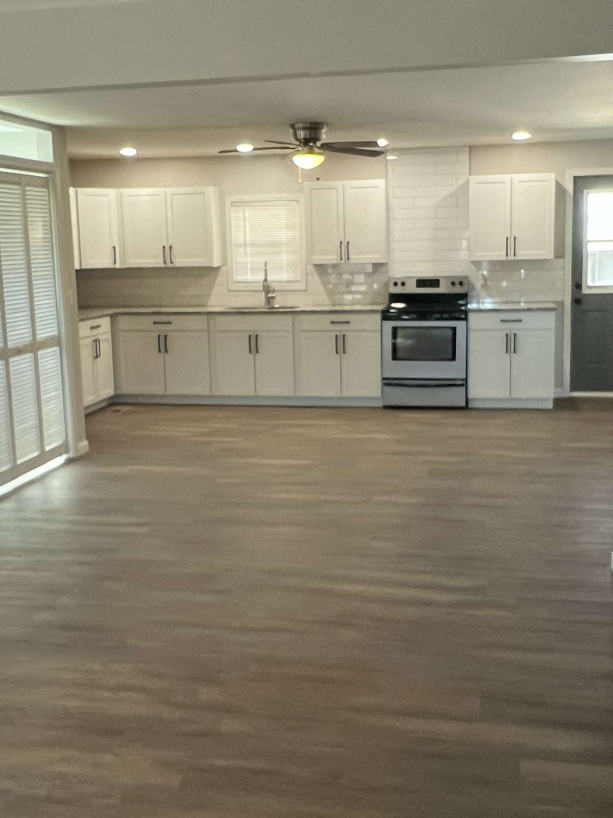 Granite countertops and plenty cabinets