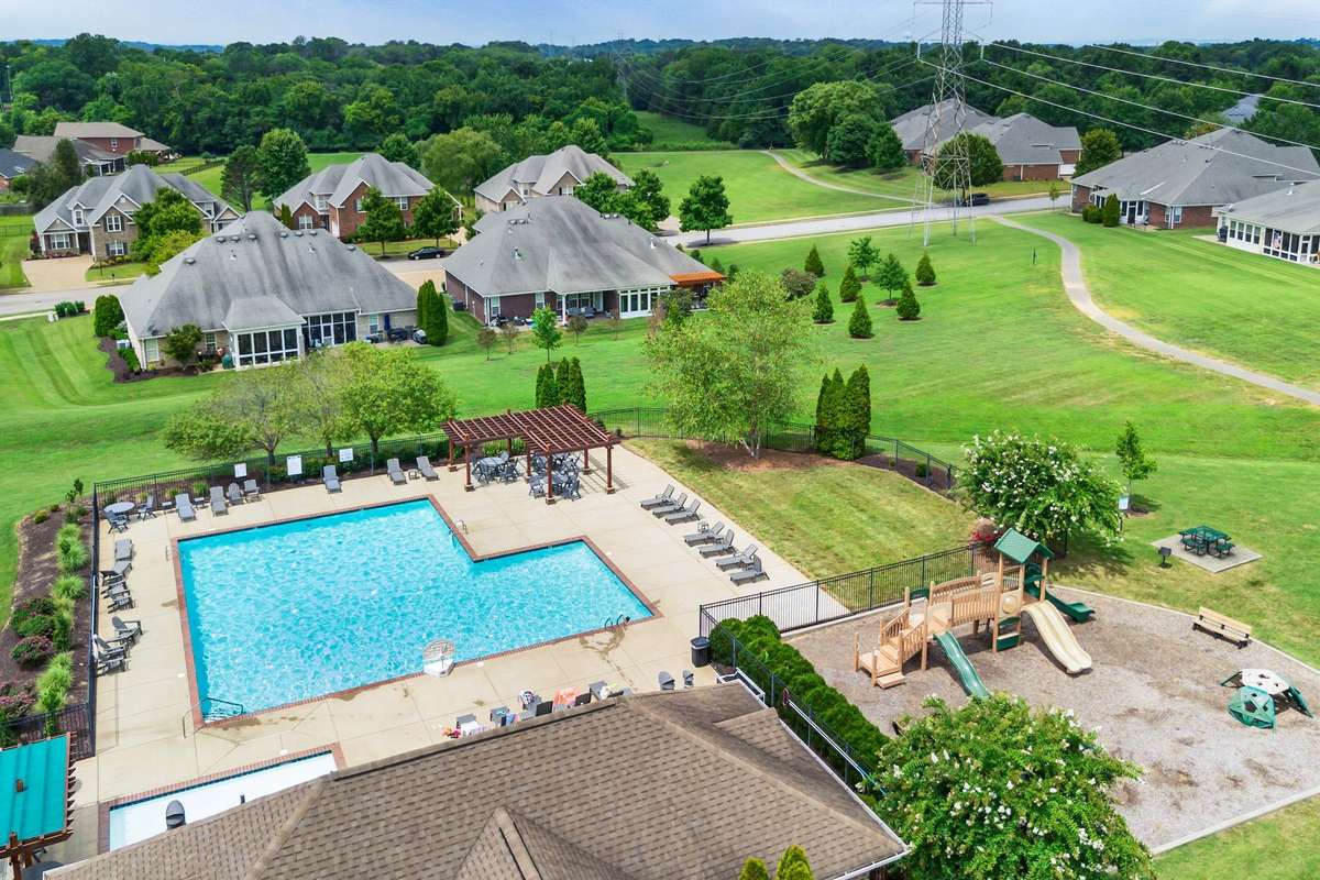 View of beautiful pool
within walking distance of home