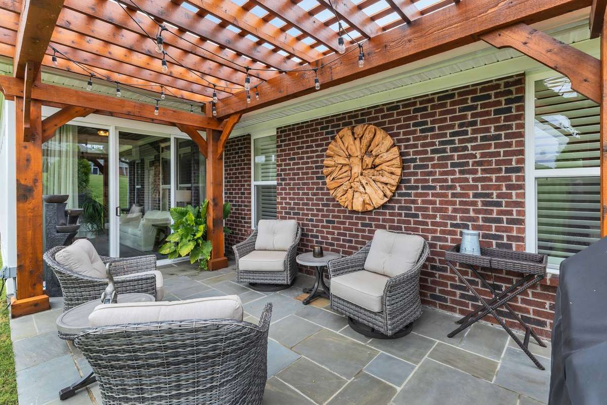 Pergola leading into 4-season Sun Room!