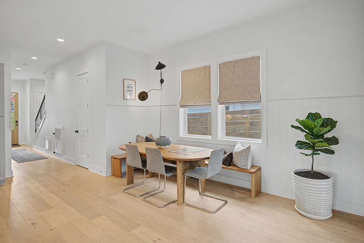 Generous Dining Space that Easily Accommodates a Large Table and Additonal Dining Pieces