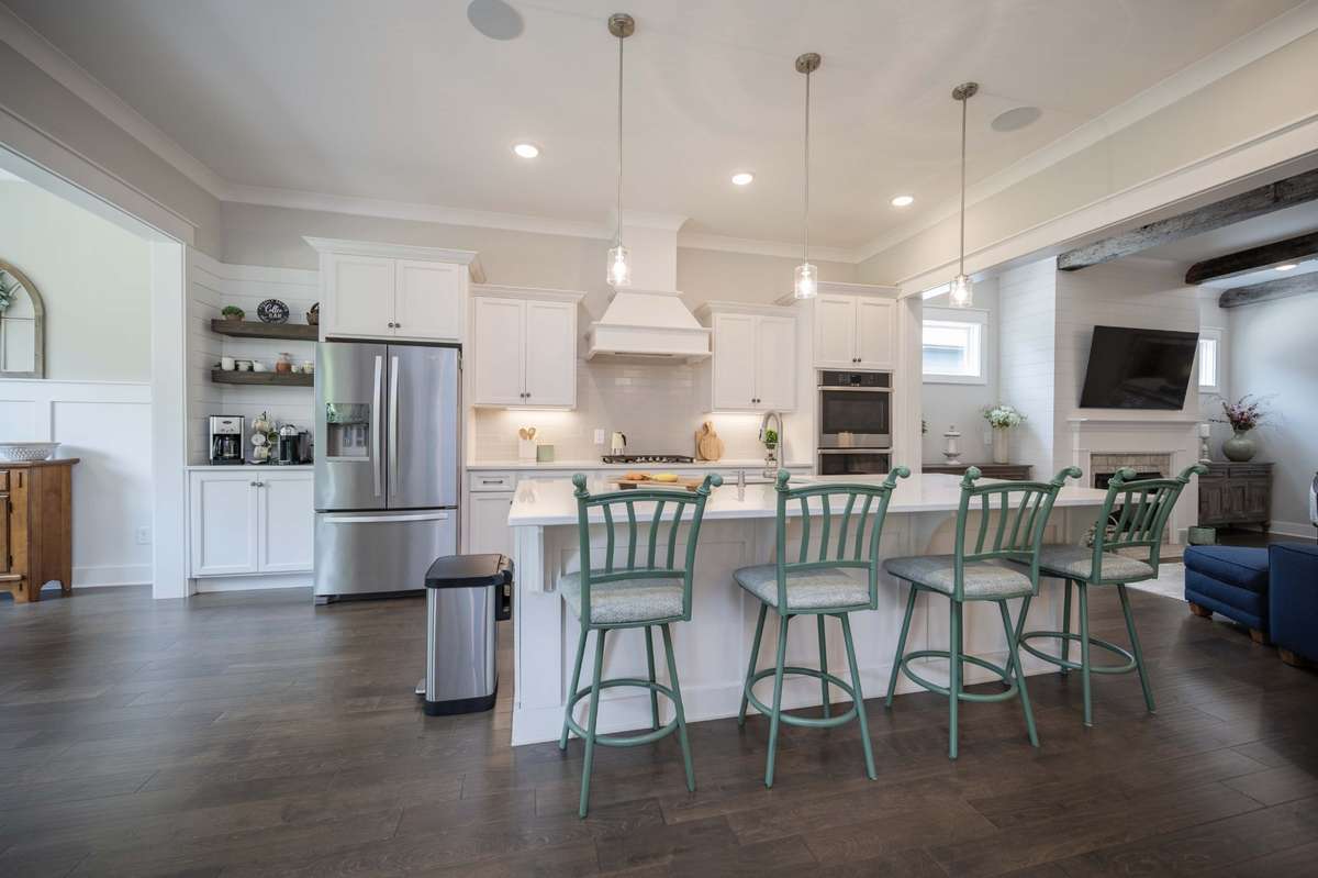 Ample seating at the kitchen island