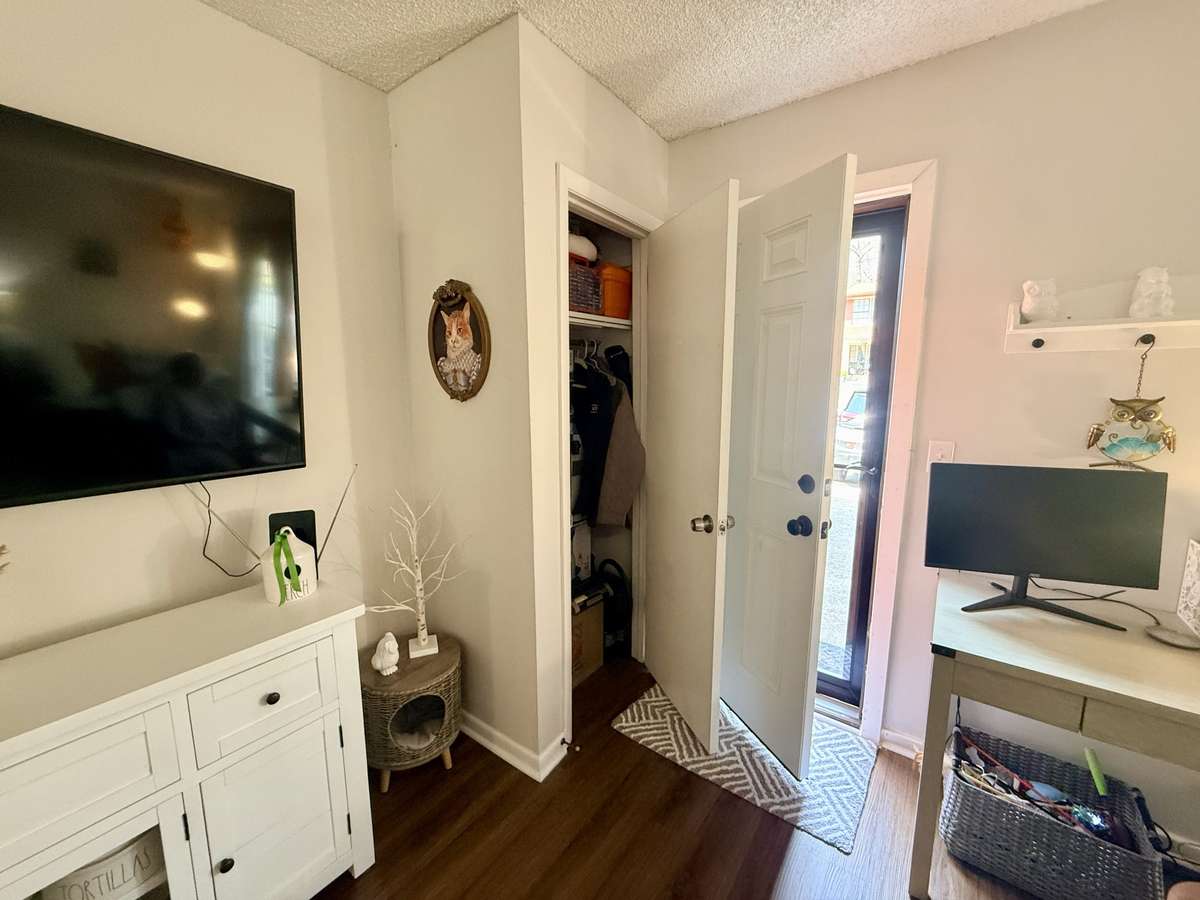 Large storage closet behind the front door