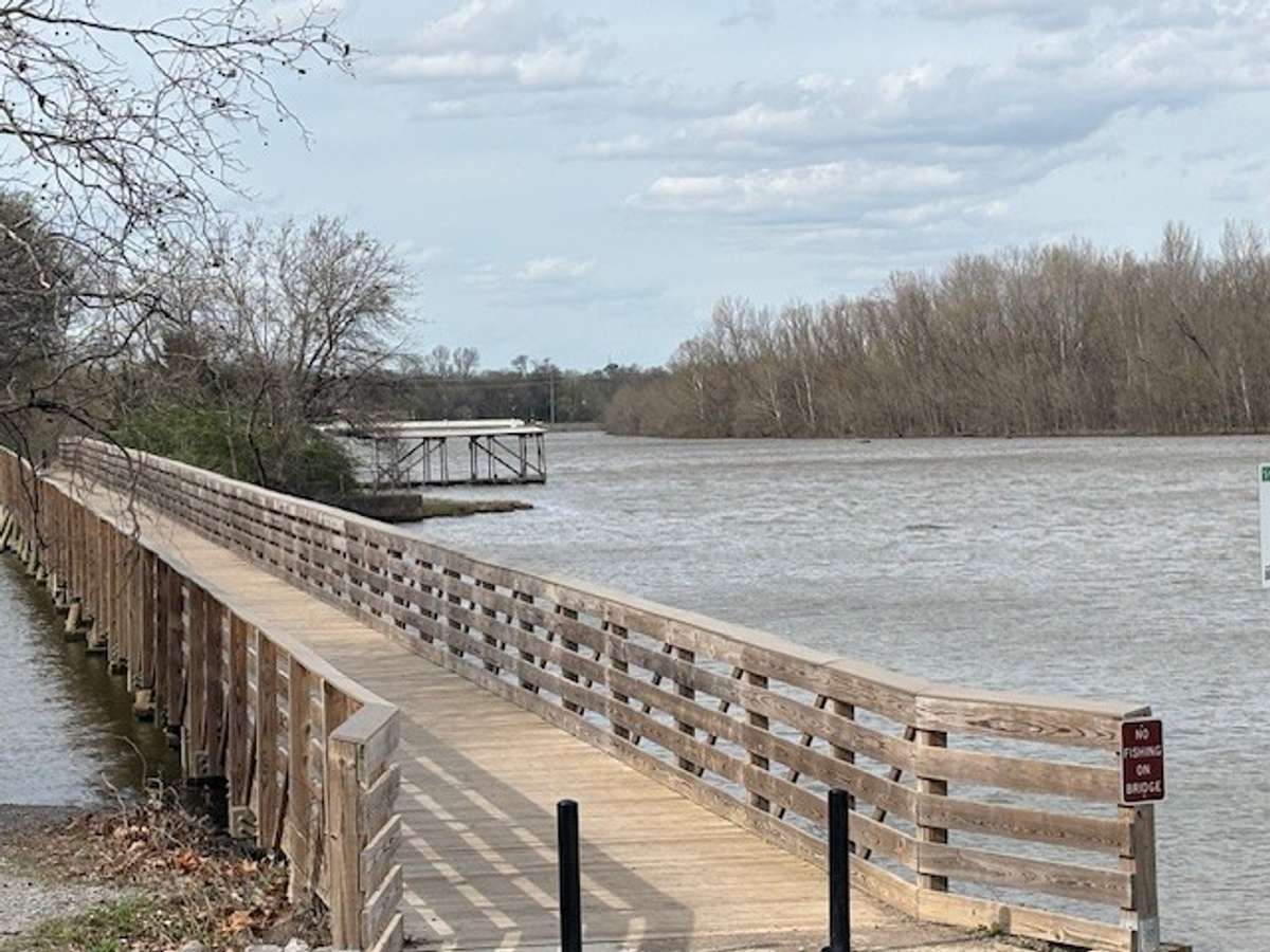 Access parking along the lake and you can walk over the new bridge to dinner...