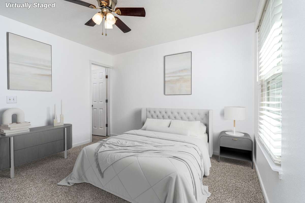 Virtually staged Primary Bedroom