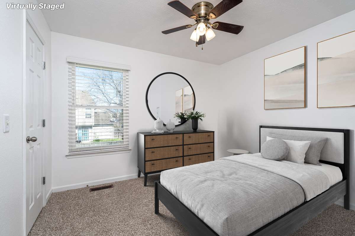 Virtually staged Secondary Bedroom