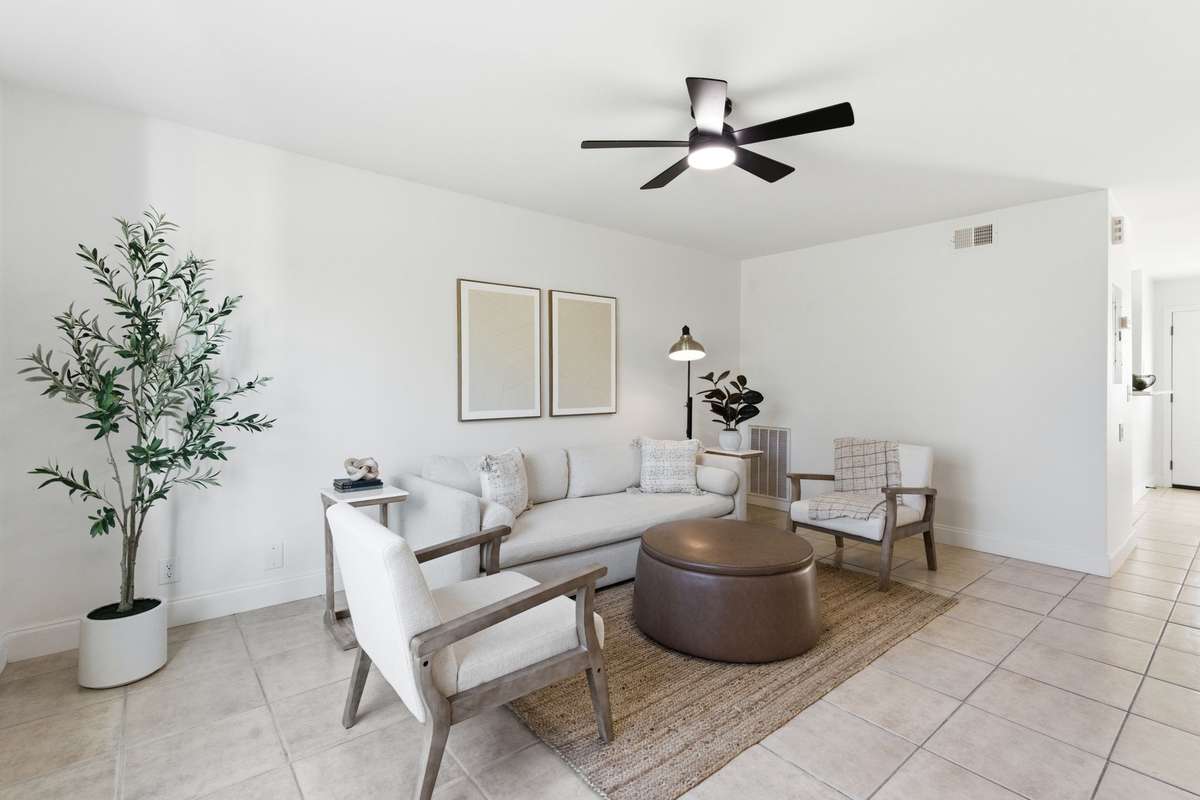 Spacious living room area.
