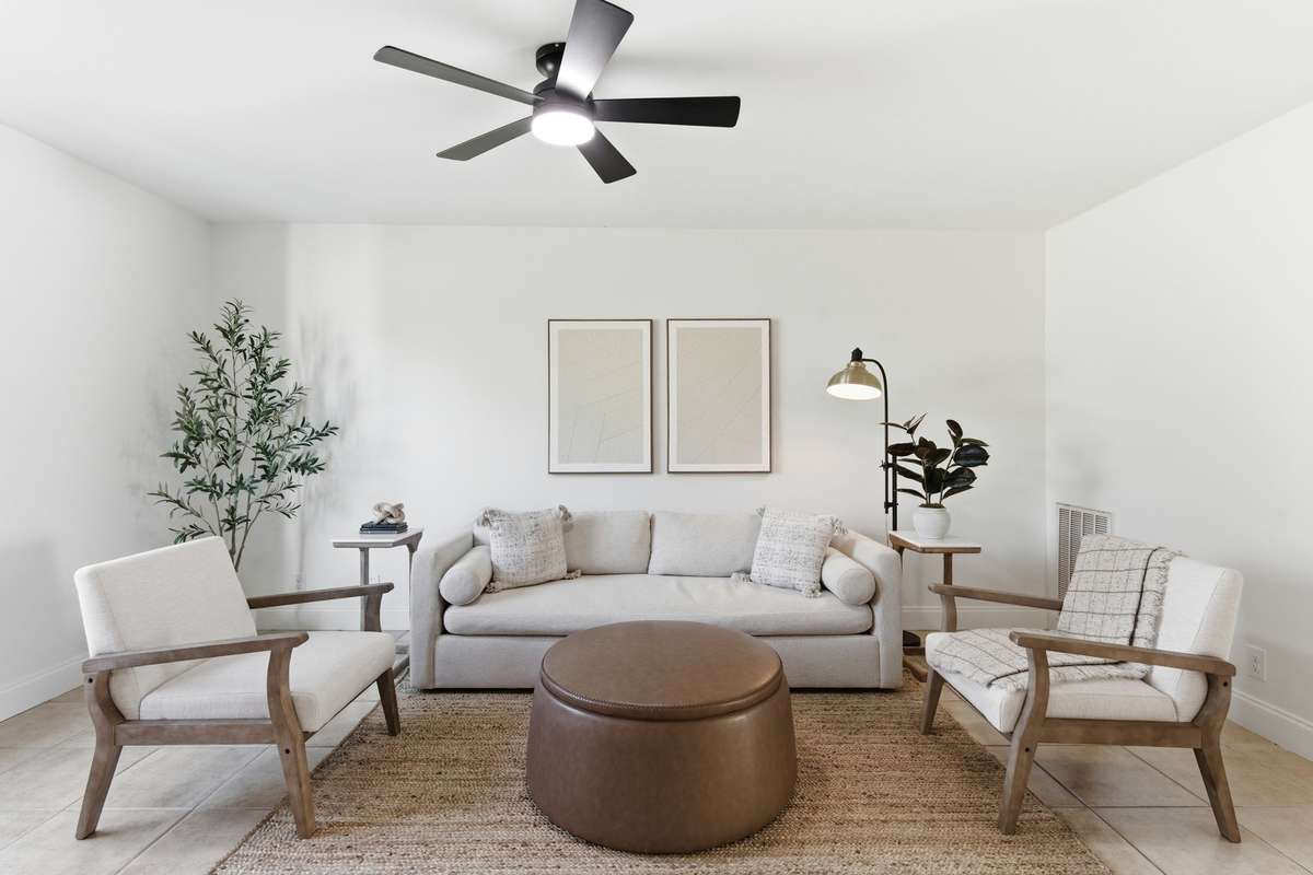 Spacious living room area.