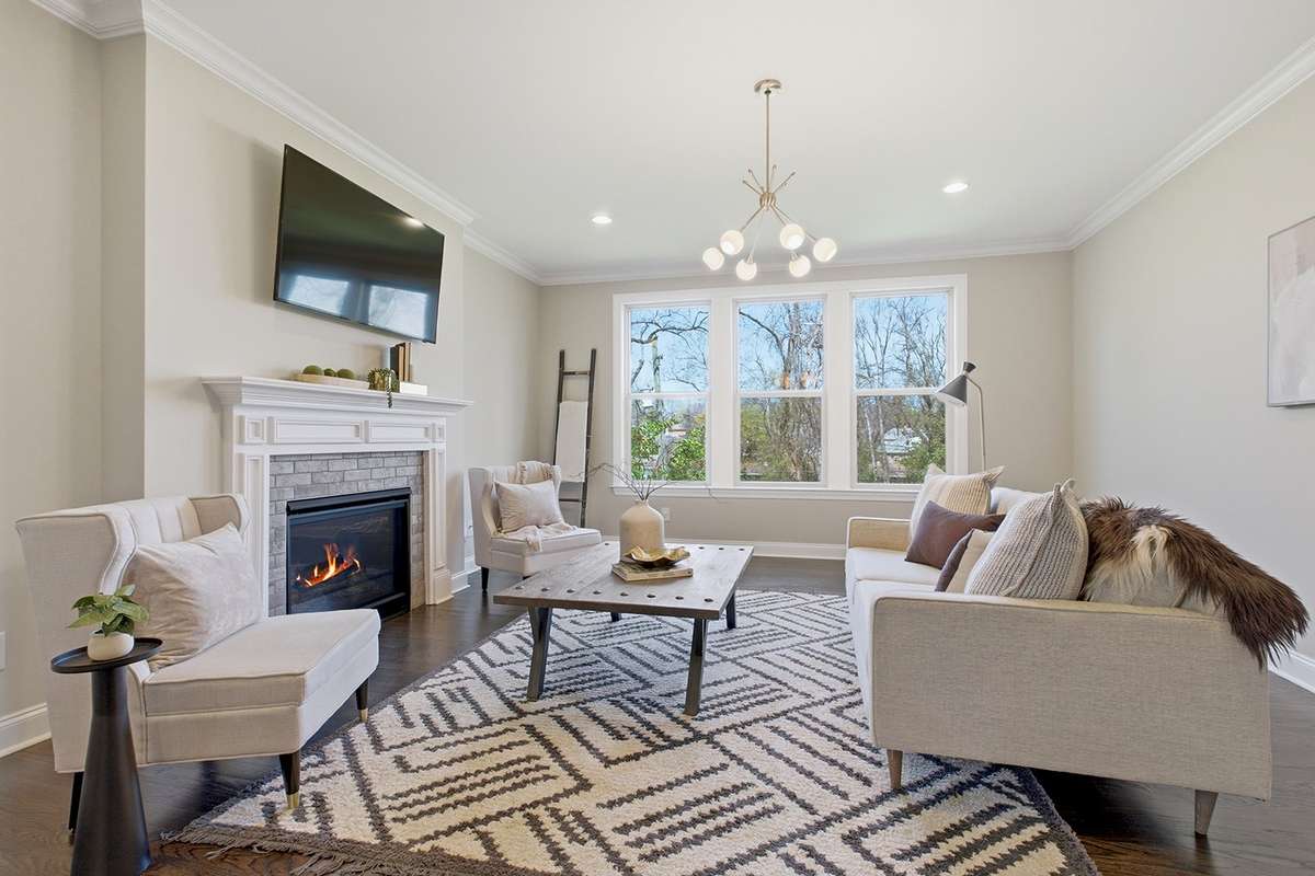 Cozy gas fireplace, ample room for seating