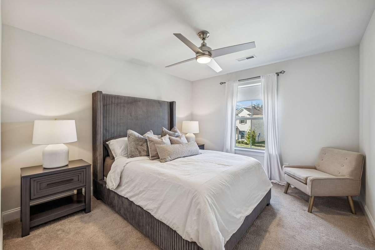 Bedroom two has soft carpeting floor, walk in closet and ceiling fan! 606 Rumsford Lane, Mt Juliet, TN 37122