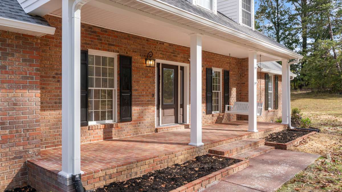 Welcoming front porch entrance.
