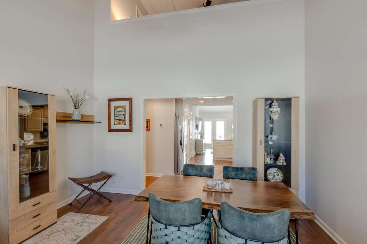 Here's another angle of the dining room setup.