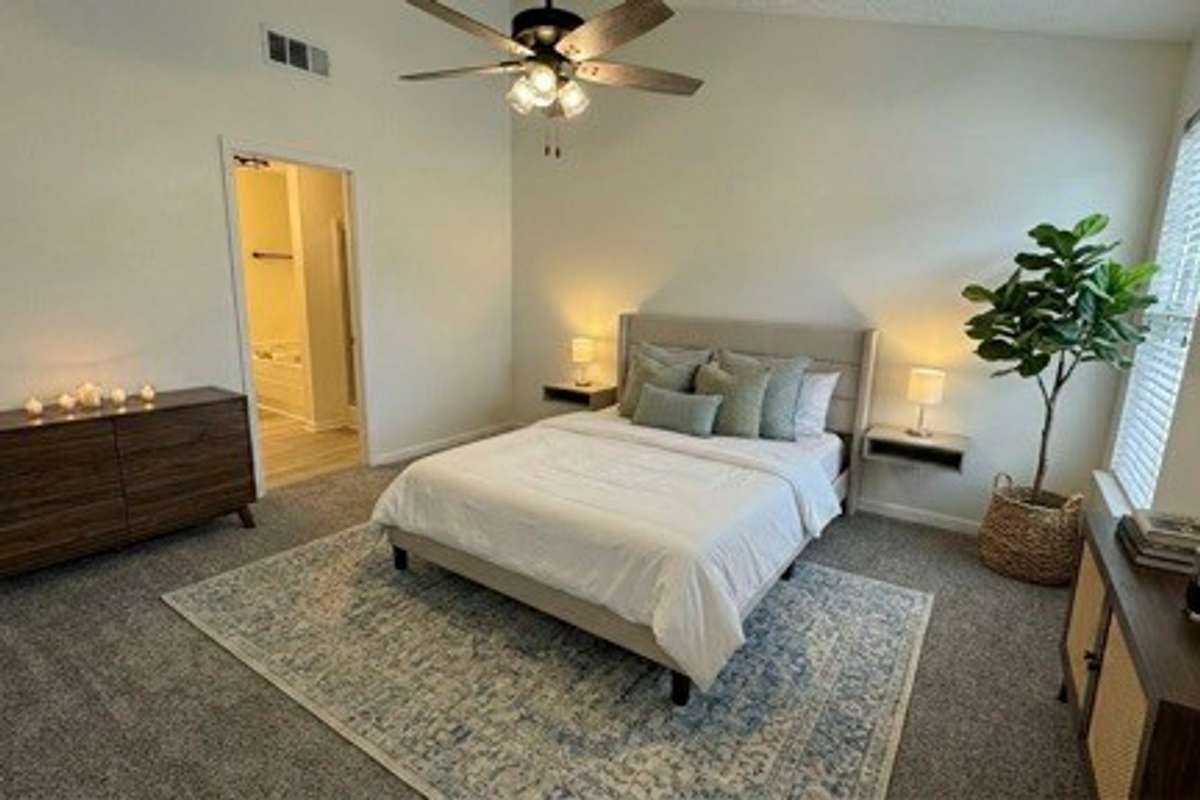 Virtually staged Bedroom