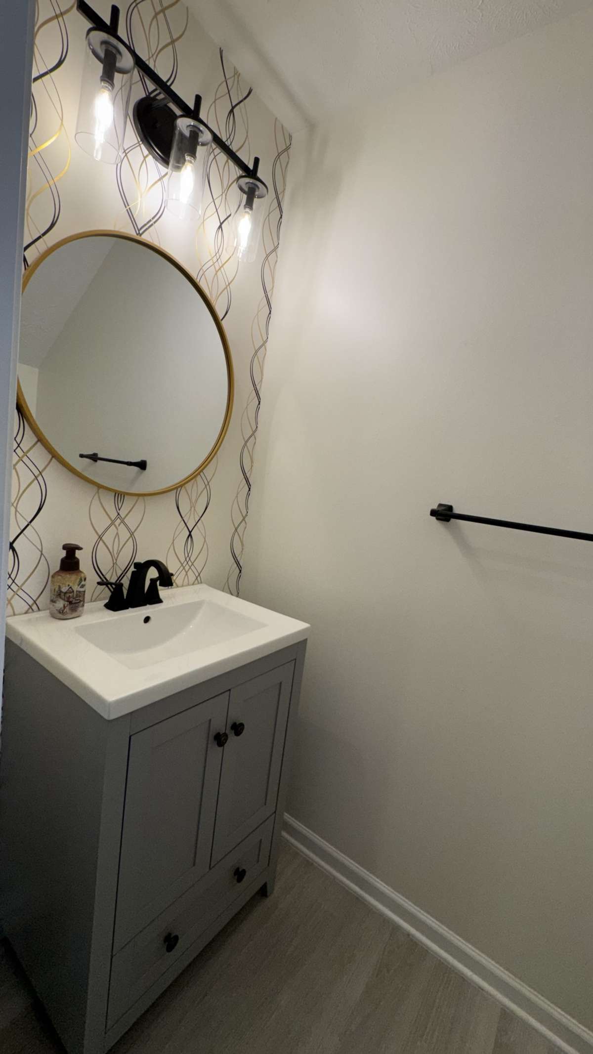 Guest bath on main level updated fixtures