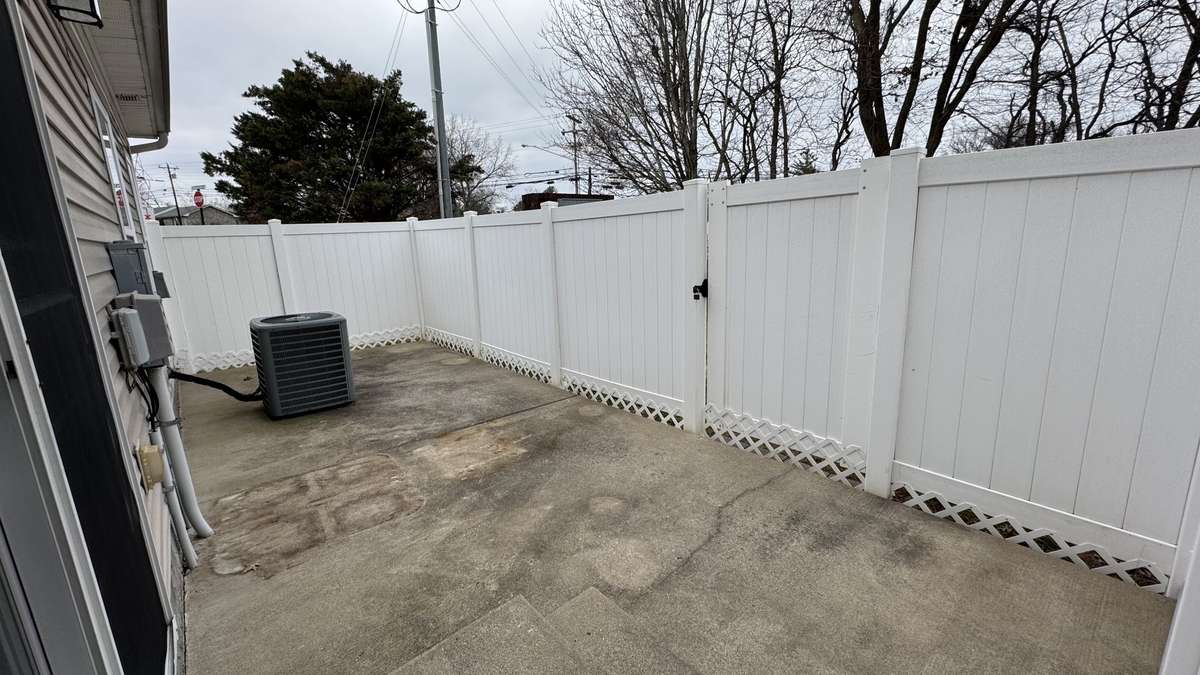 Fenced in back area