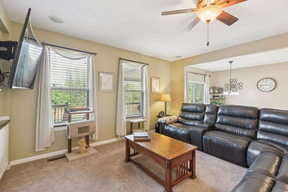 Large den with natural light