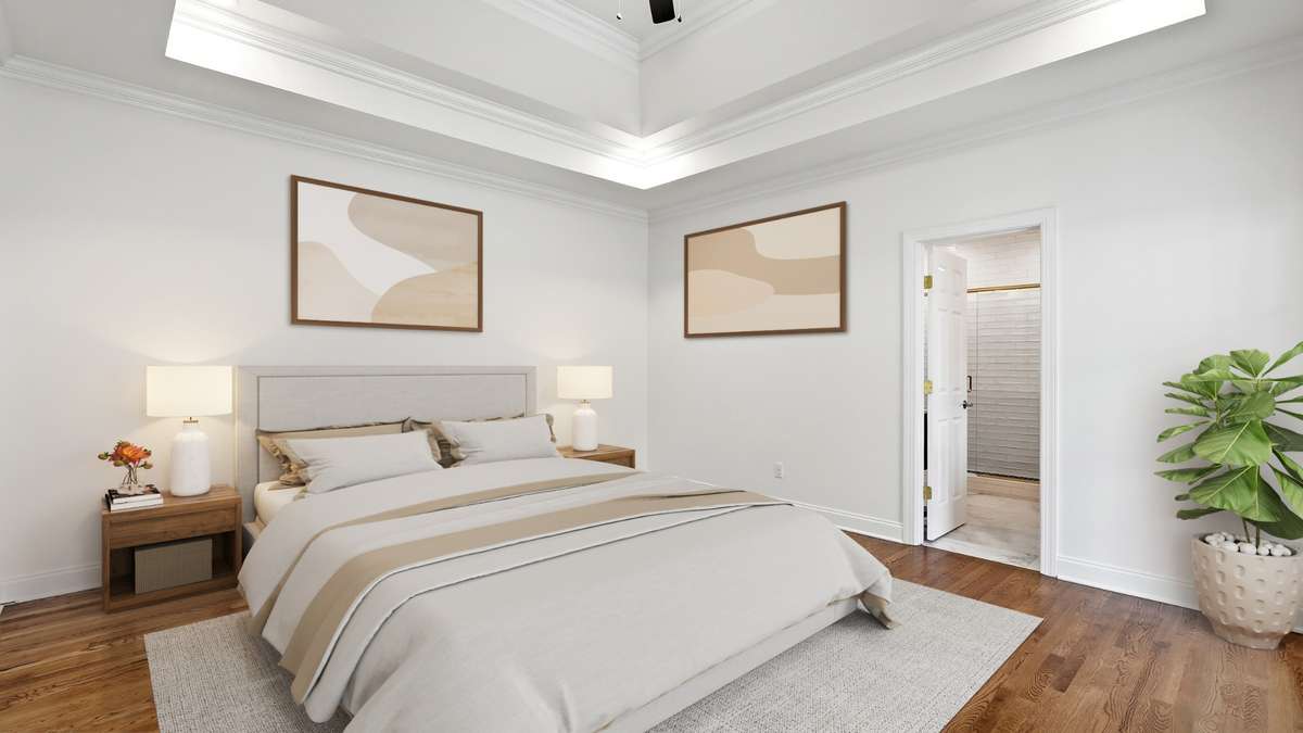 Primary suite virtually staged