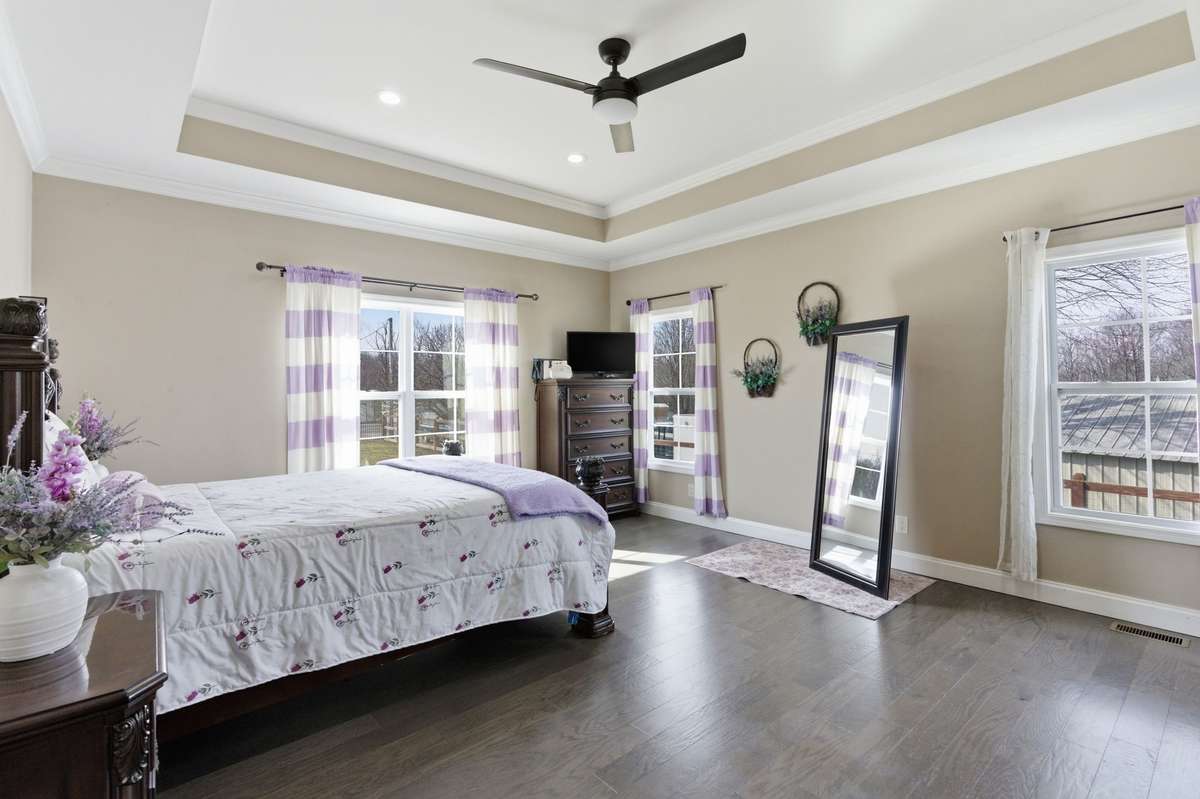 Master bedroom with front view