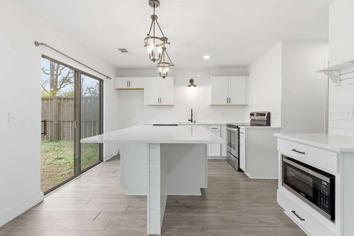 This beautifully renovated kitchen is perfect for entertaining