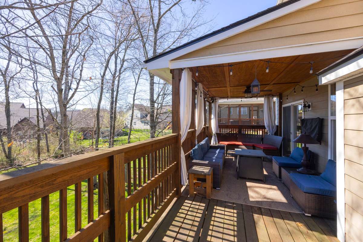 Part of the deck is open to the air and sun