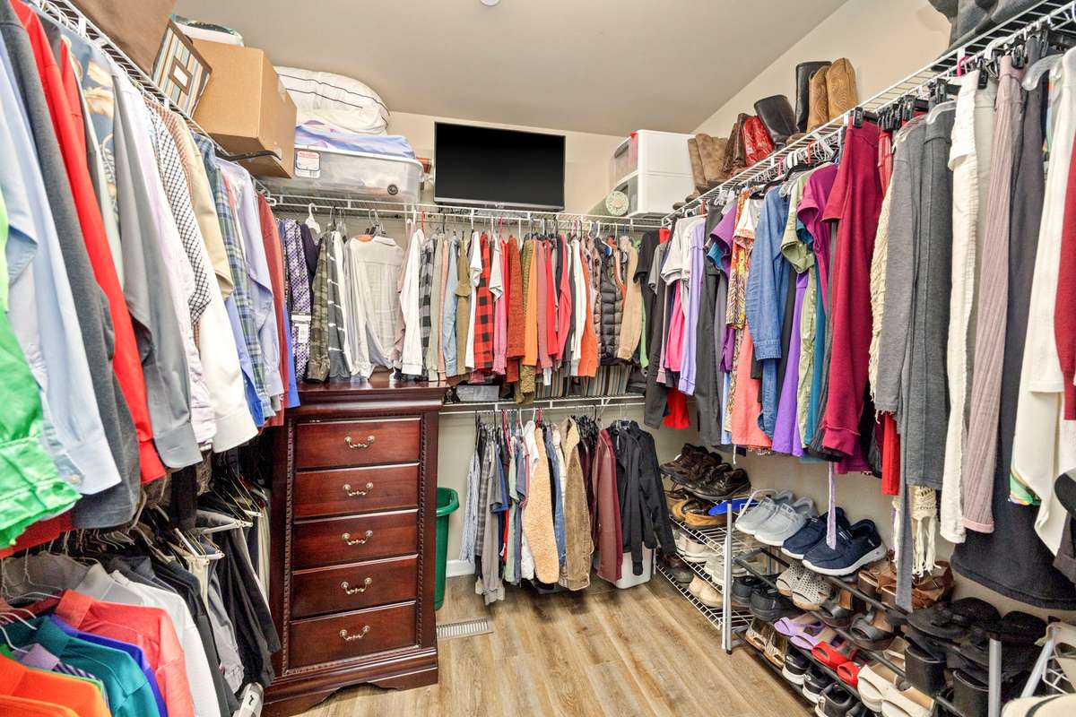 Large walk in closet for the primary suite