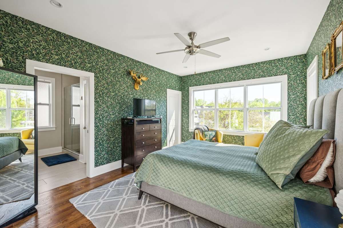 Primary suite with TWO walk in closets