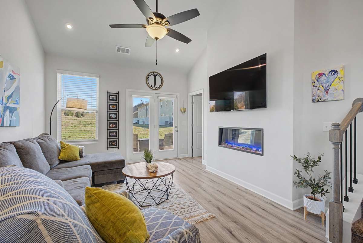 The houses has a wonderful flow that seamlessly bridges indoor and outdoor living, connecting the interior space with the inviting patio.