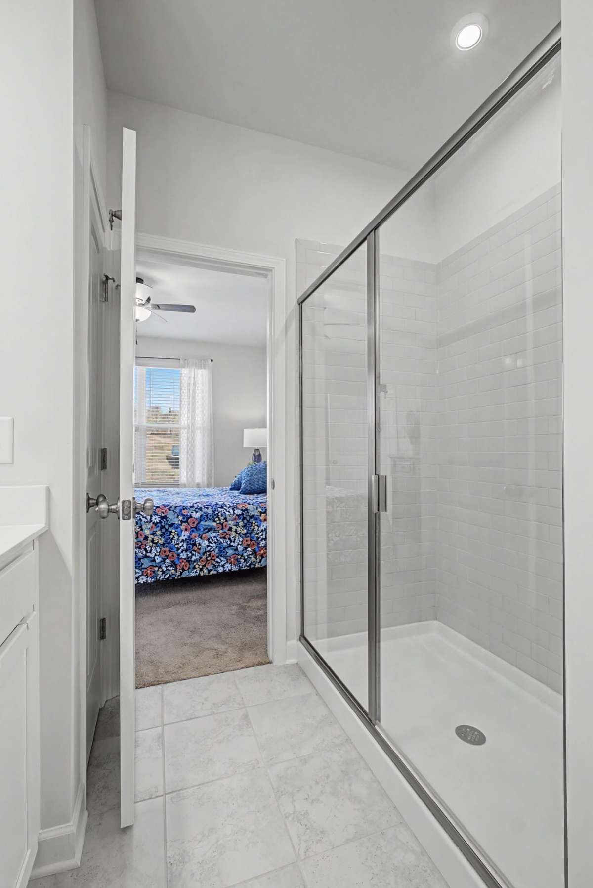 Beautiful tiled shower.