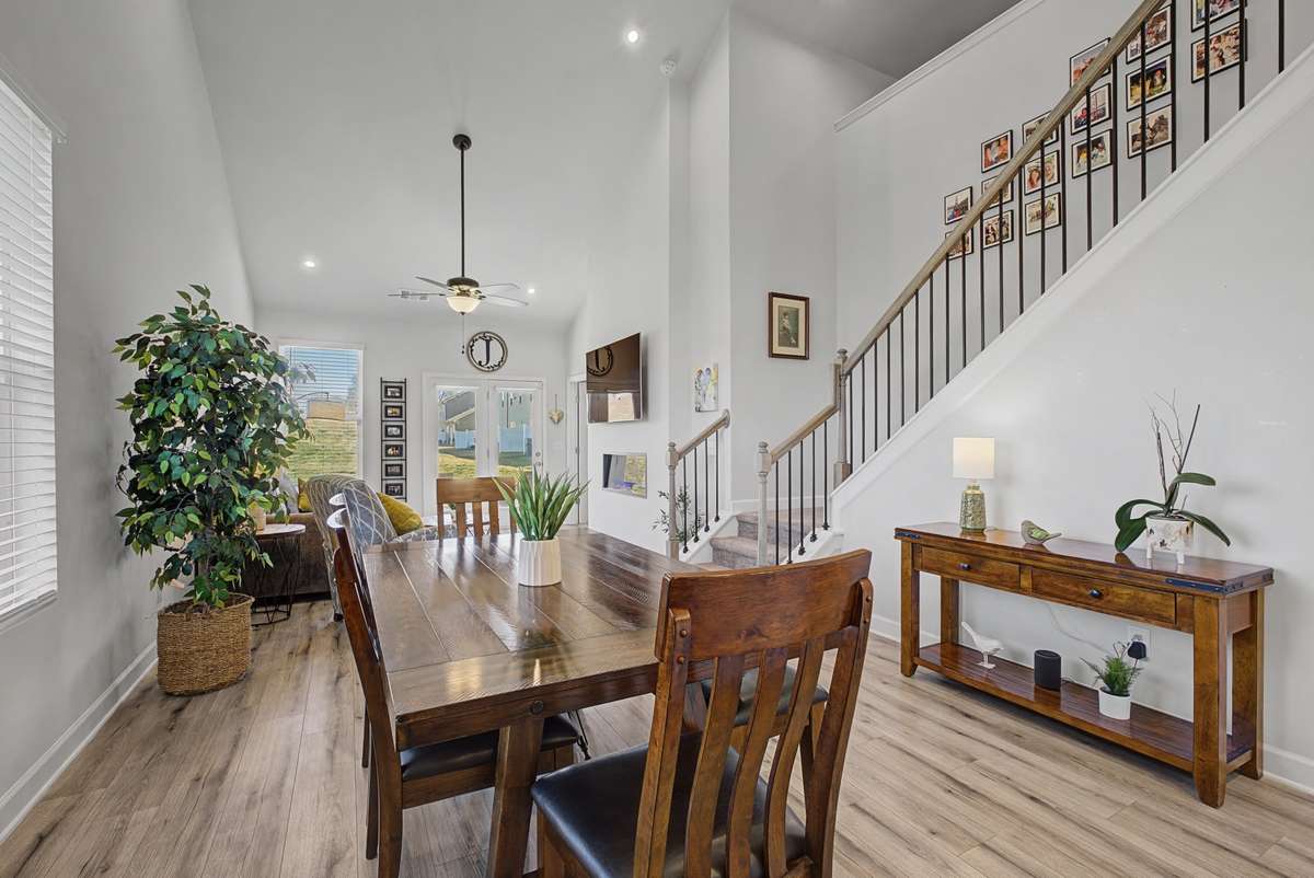 Beautiful staircase with iron spindles and wood handrails. Their slender design enhances visual openness, allowing natural light to flow through the home. Durable and timeless, these spindles maintain their elegant look even after years of use.
