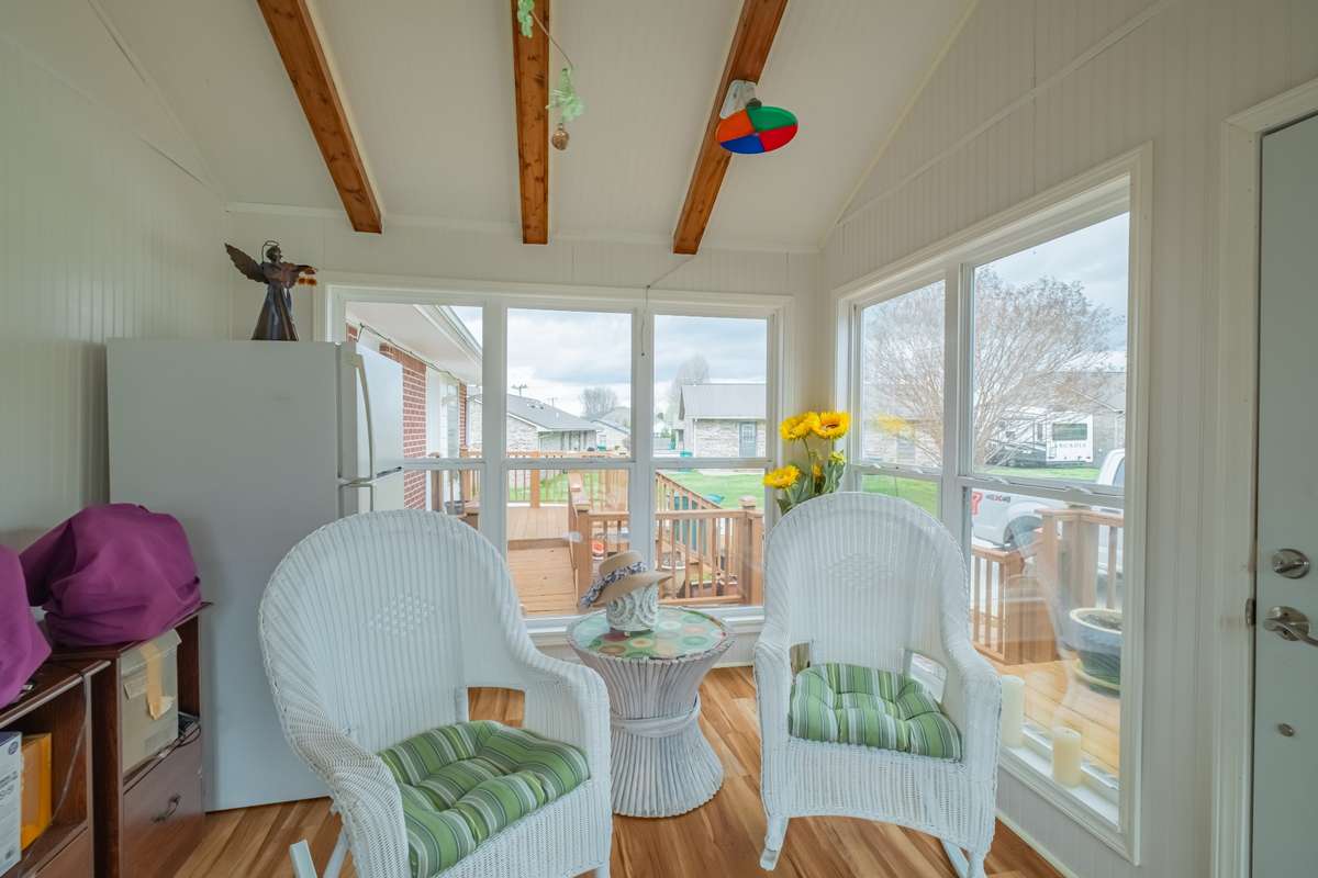 Panoramic views out the Sunroom