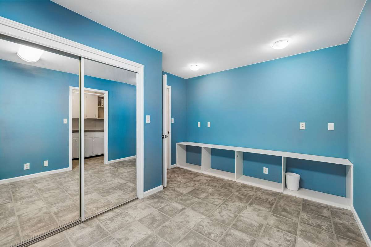 Flex room has been used for a bedroom, sewing/craft room, game room, exercise room. Tons of options for this room.  Has double closet with shelves
