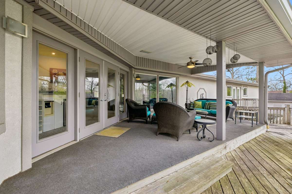 Covered patio off kitchen