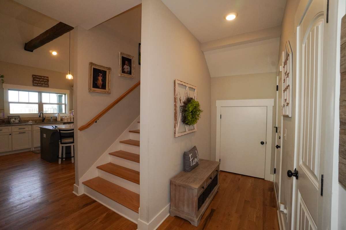 This view is the hallway from the garage