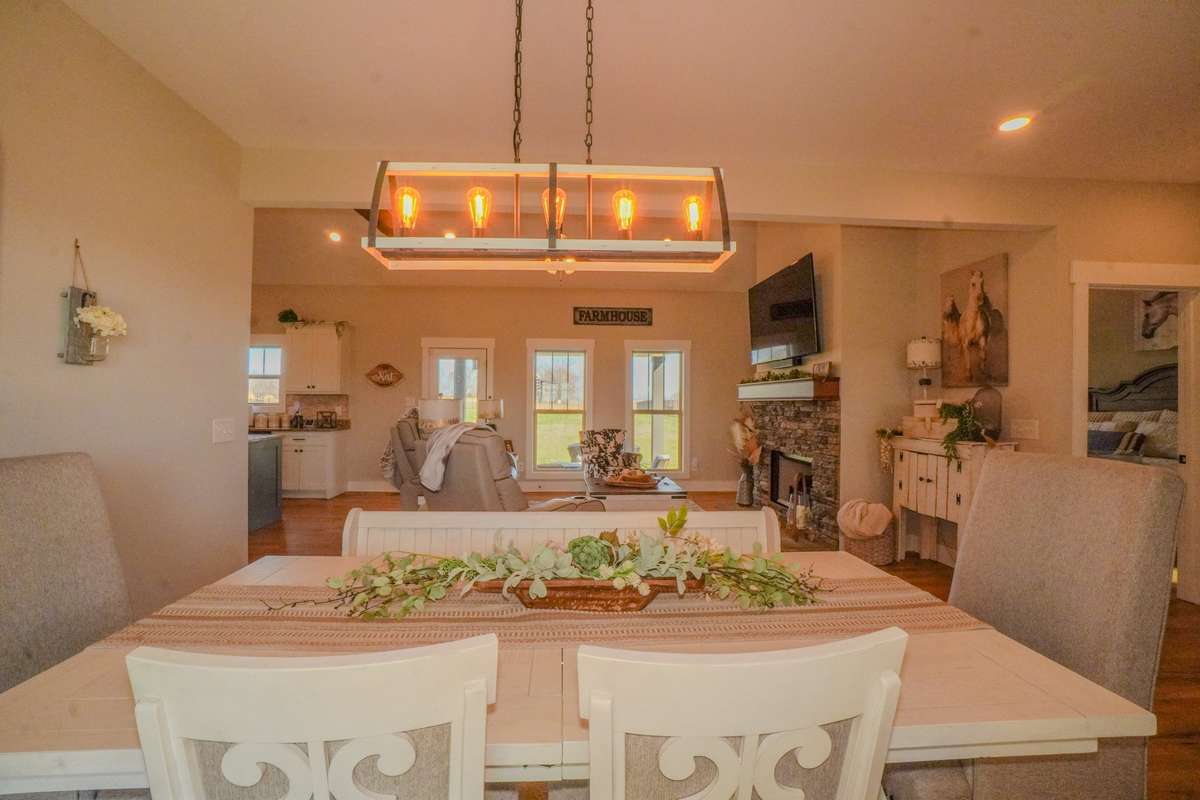This view is from the dining room into the family room