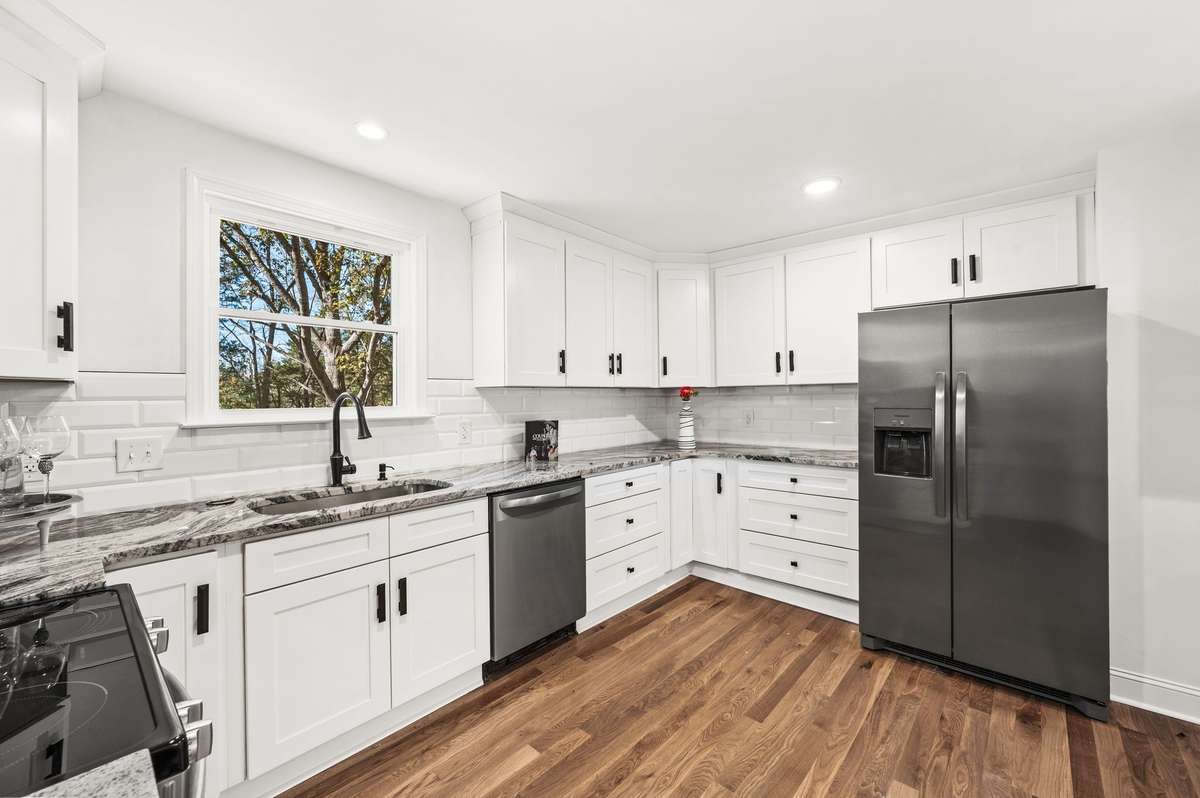 You will find new stainless steel appliances.