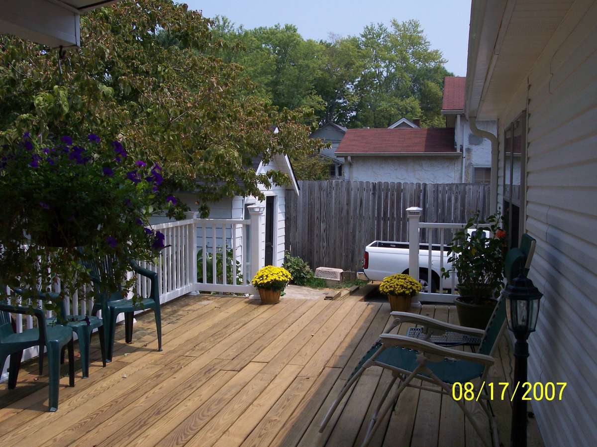 Part of back deck is covered.  It is very large