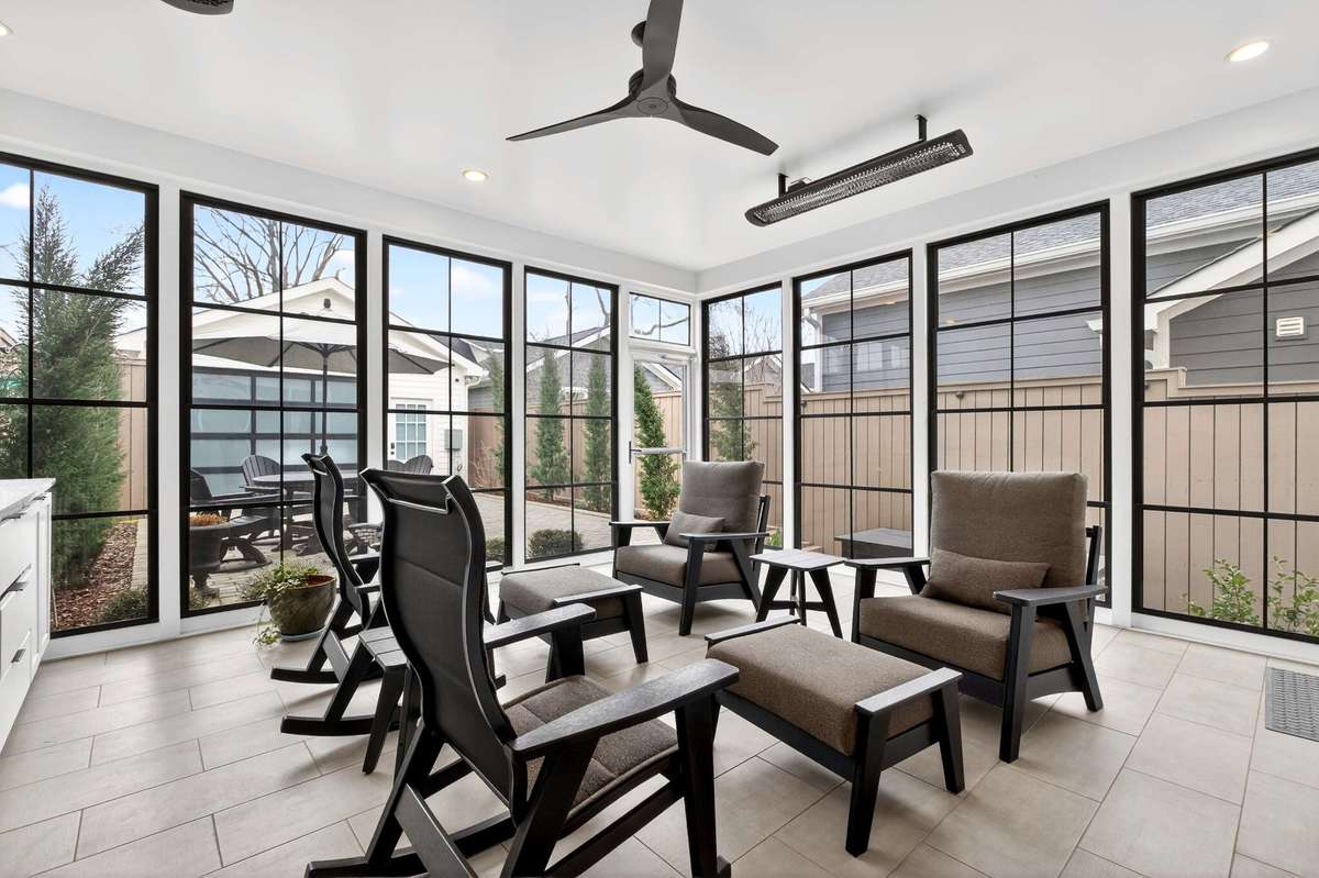Enjoy the year-round enclosed outdoor porch, complete with heaters for cozy entertaining in any season.