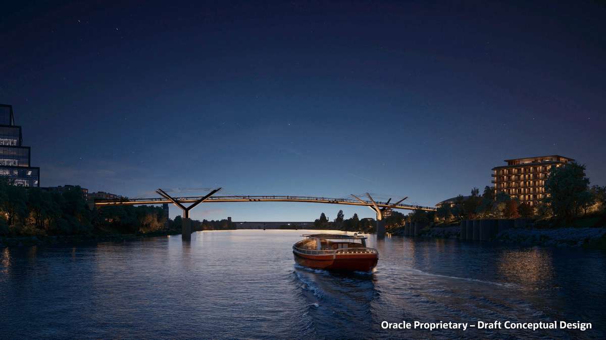 Proposed pedestrian bridge connecting the Oracle campus to Germantown/Salemtown.