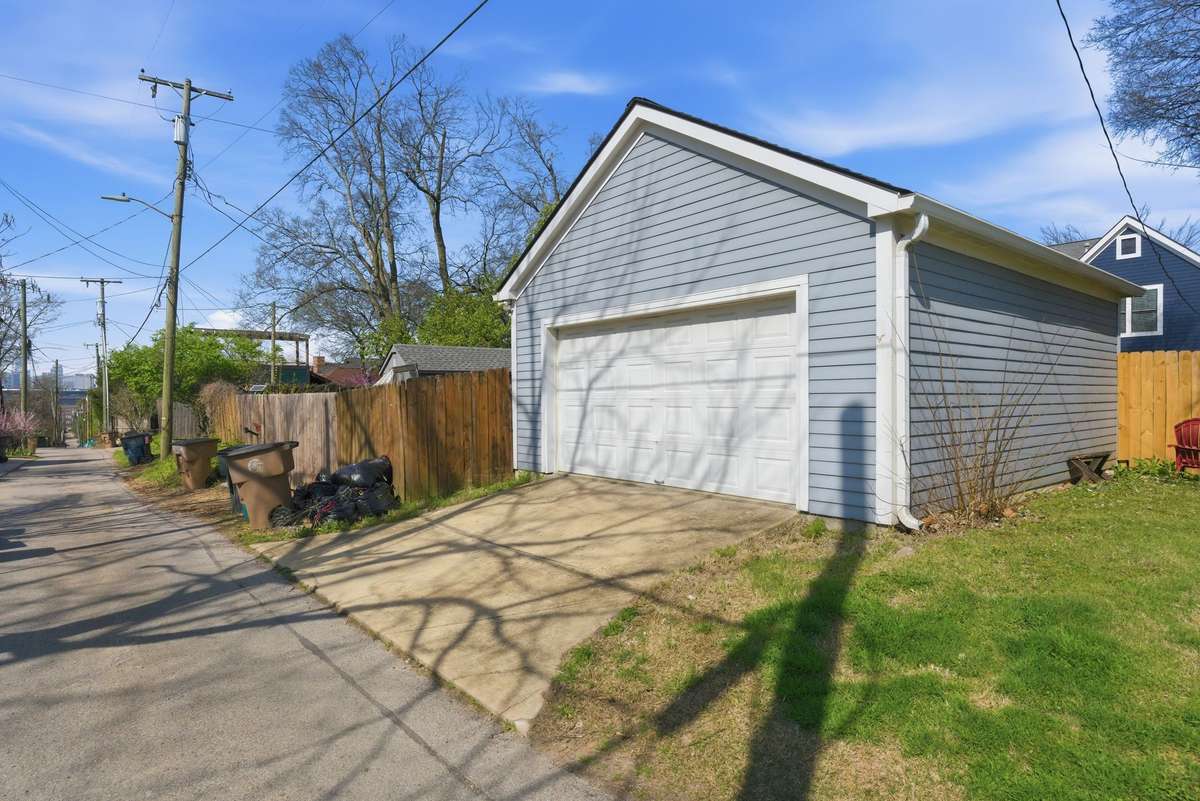 The garage has alley access