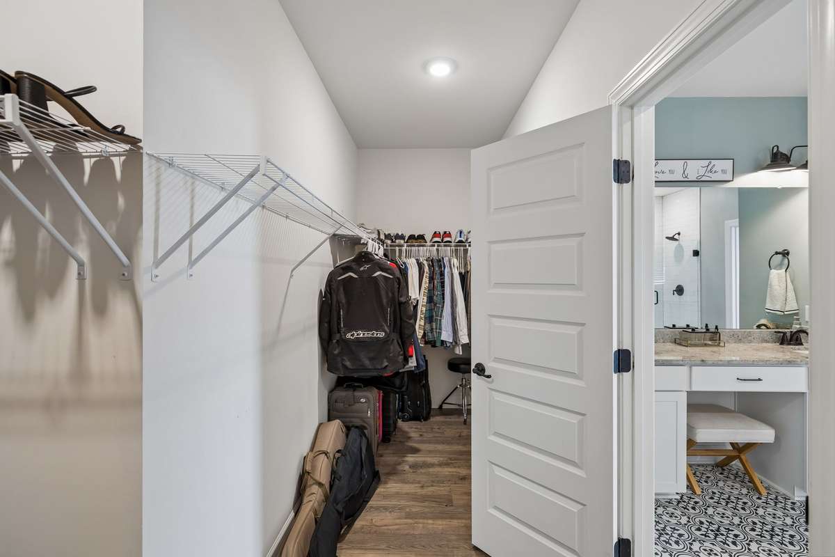 Owner closet that doubles in size on the other side!