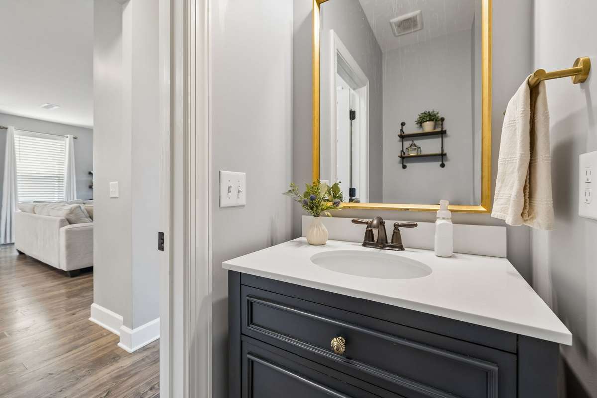 Half bathroom on the main level.