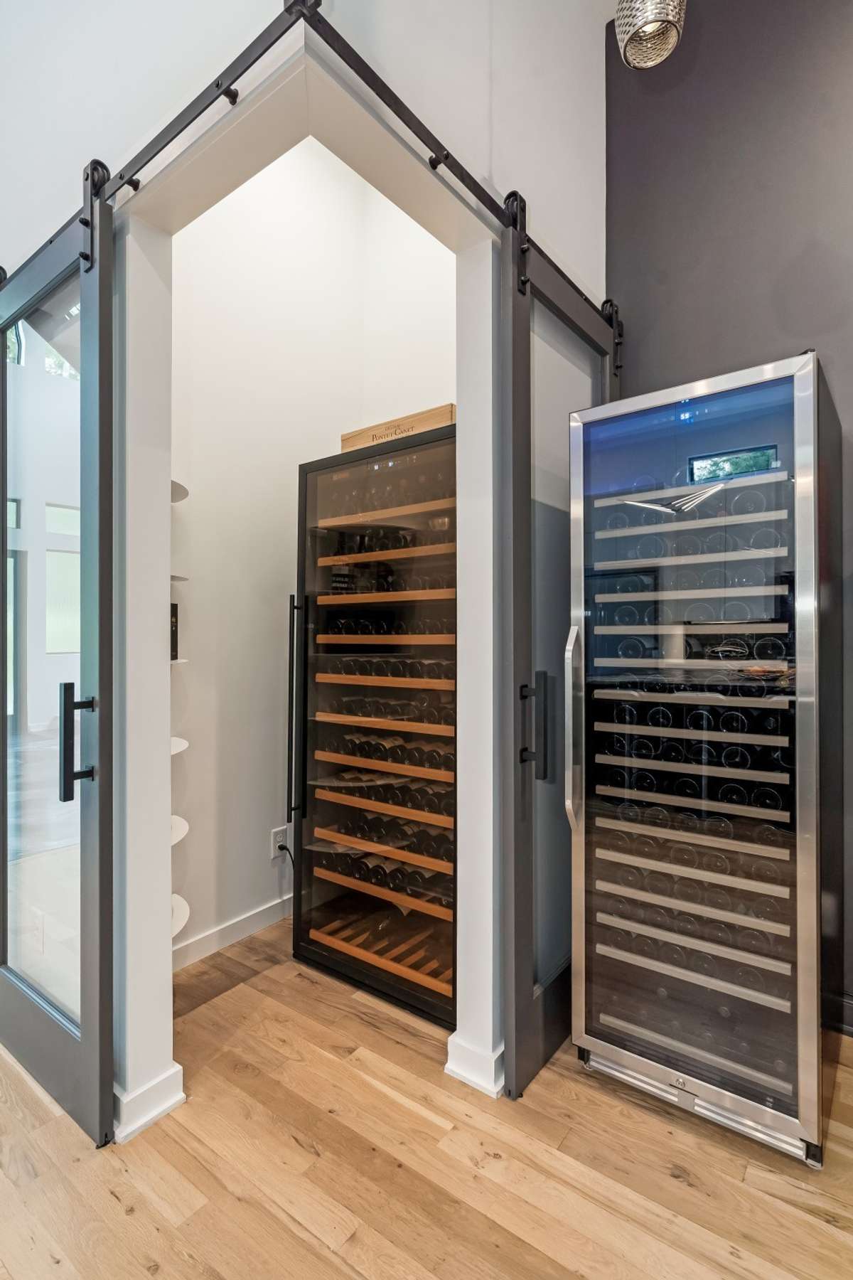 Wine room fits a large wine refrigerator