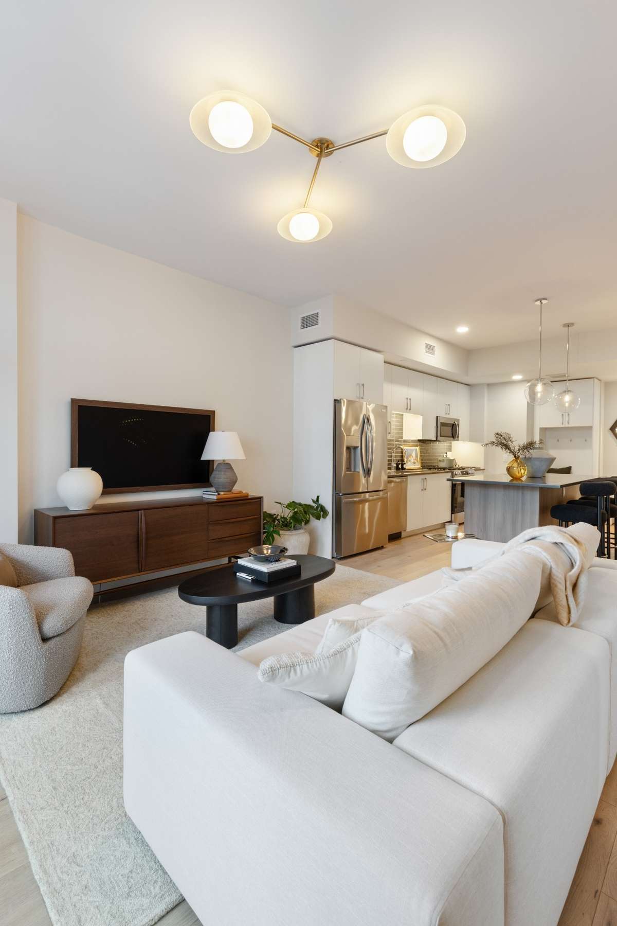 A11 Living Room | Furnished Model | Cool Finish Palette