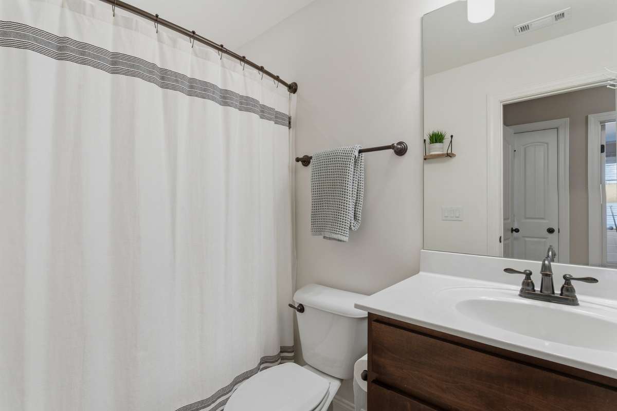 This is the upstairs hallway full bath.