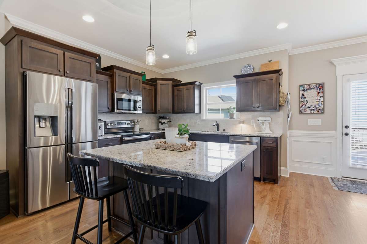 The cabinetry is beautifully crafted and has lots of storage area.