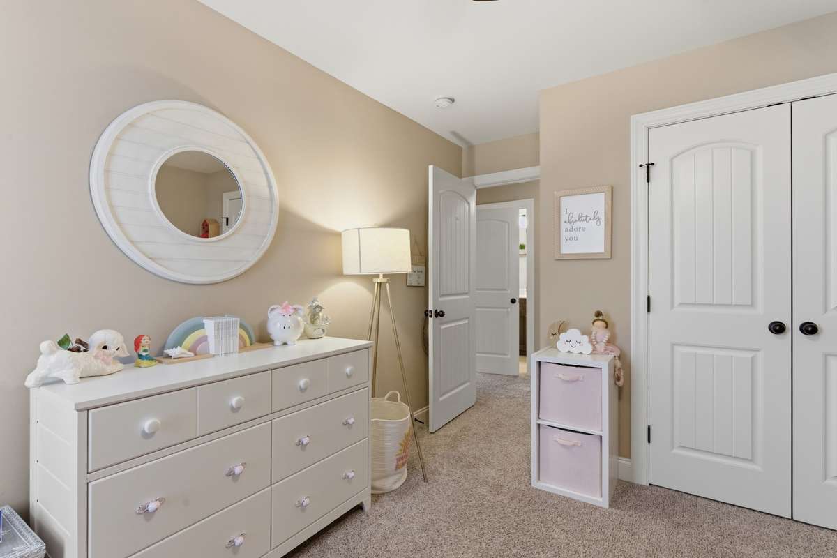 Bedroom 3 has a large closet and is directly across from a full bath.