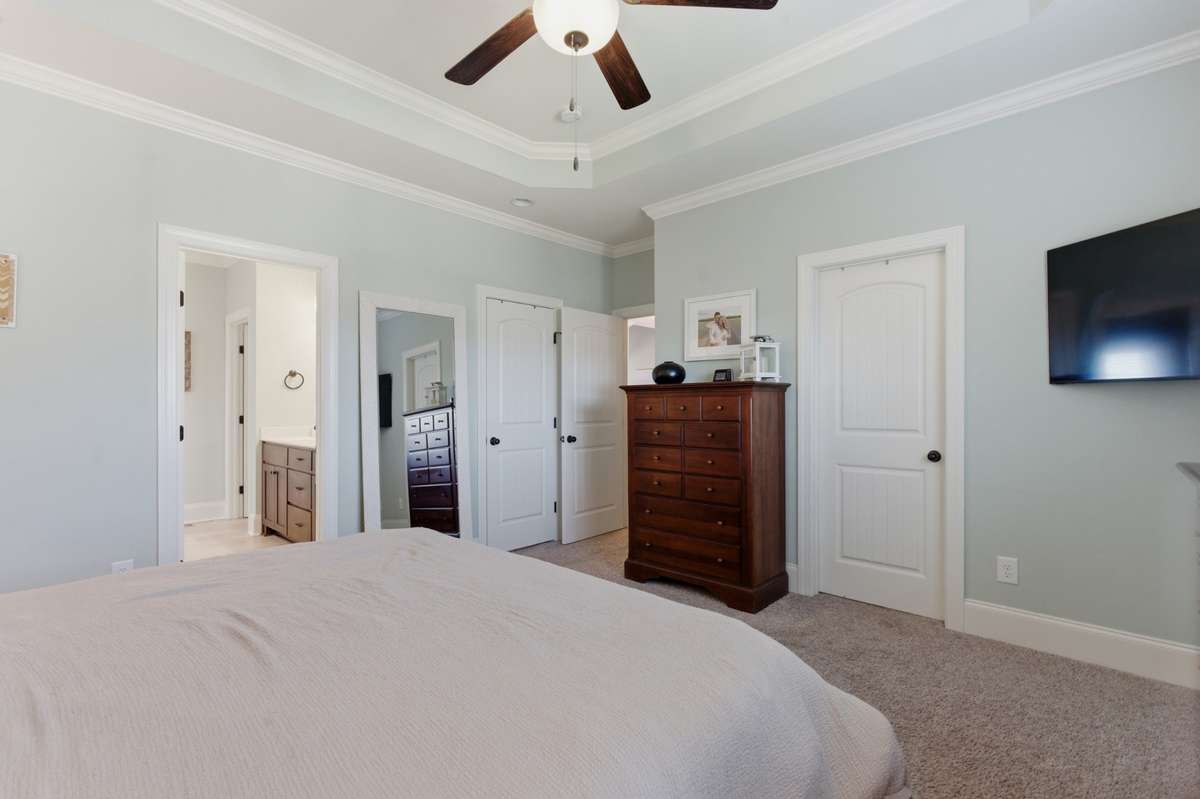 This is the location of the second closet on the wall past the primary bathroom.