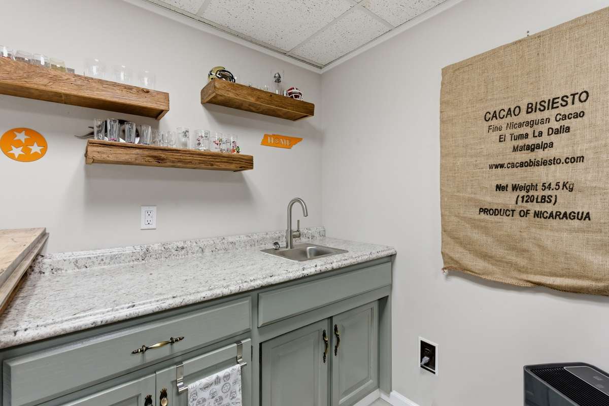 Kitchenette in the basement.